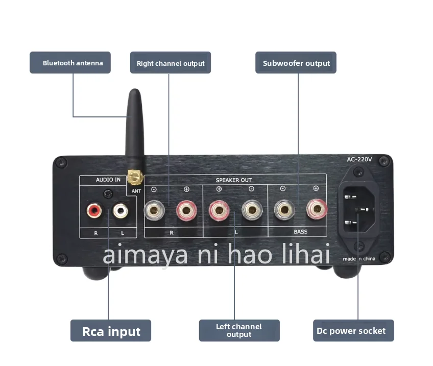 D6S Dual-core TPA3255 2.1 High-power Digital HiFi Power Amplifier Bluetooth 5.4 Independent Decoding (built-in Power Supply)
