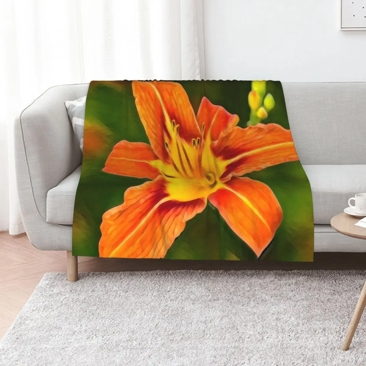 Tiger Lilly, Floral Impression with Bright Rich Hues Throw Blanket Summer warm for winter Luxury Throw Baby decorative Blankets