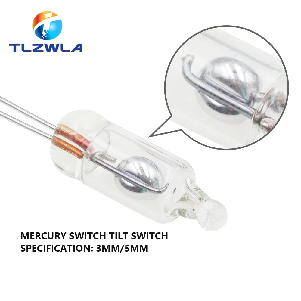 10 STKS 3 MM 5 MM Tilt Schakelaar Glas Unidirectionele Tilt Schakelaar Elektrische Inductie Schakelaar voor Trillingsgevoelige Element