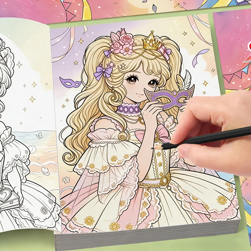 The Princess Coloring Book A Fairy Tale of Colors,Cute Princess Drawing Colouring Book,Kids Art Activity Workbook,Gift for Girls