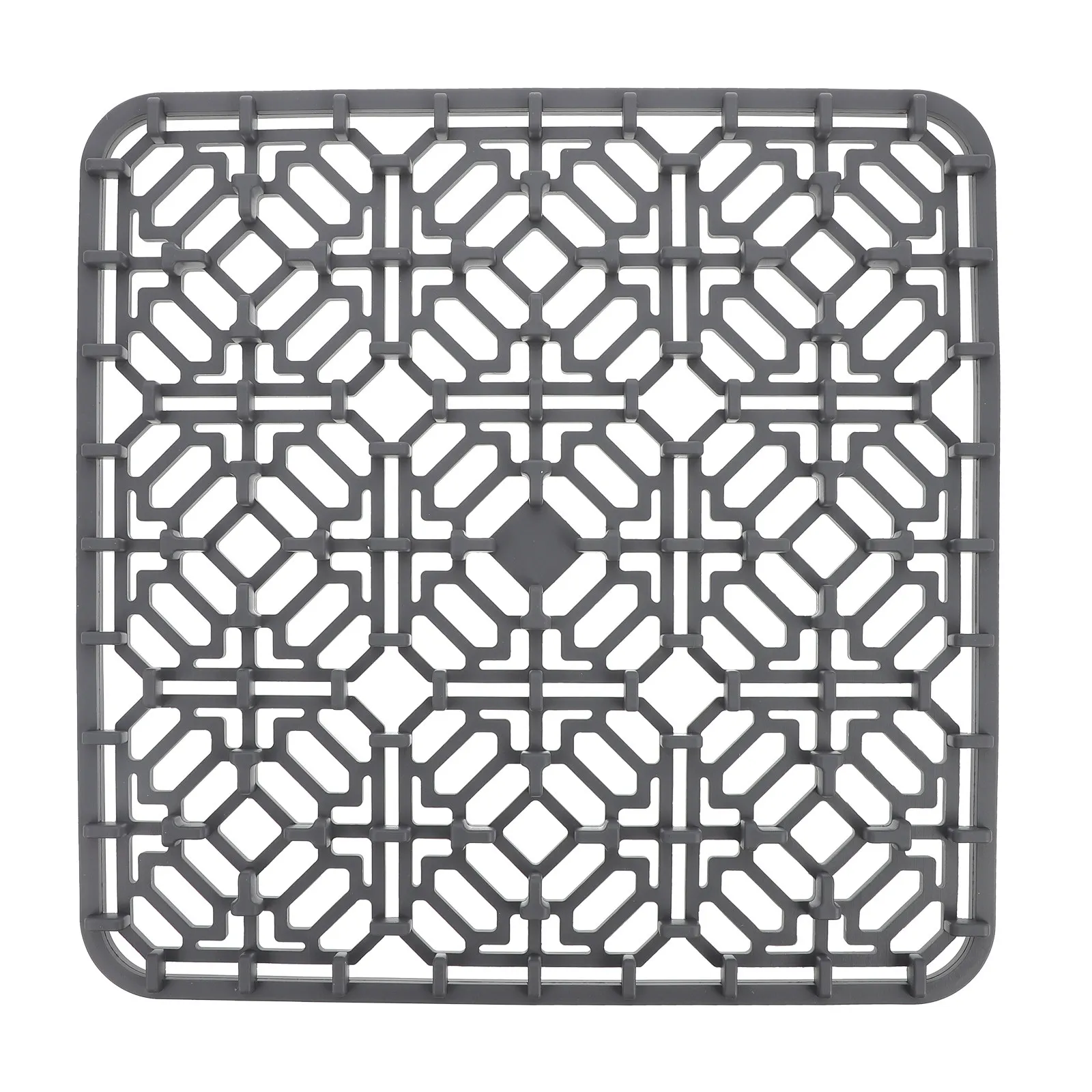 Hollow Silicone Draining Mat for Kitchen Sink Non-Slip Heat Insulating Countertop Protection Drain Cushion Air Circulation Mat