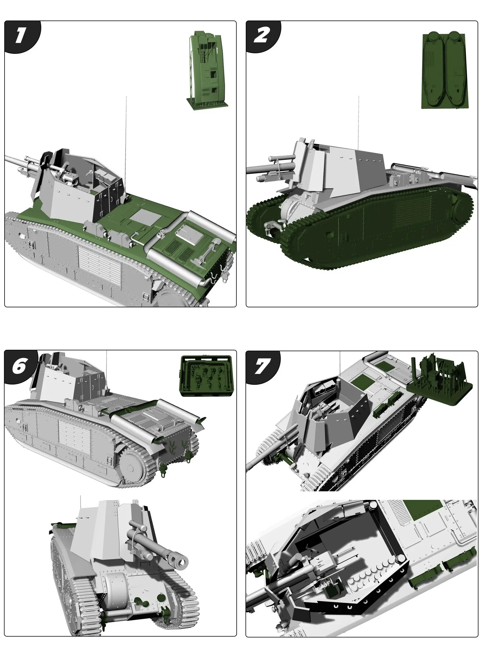 France 105 leFH18B2 Self-Propelled Gun MRY-SFW SS664 1/16 1/72 1/35 1/48 1/144 25mm Military Model Kit