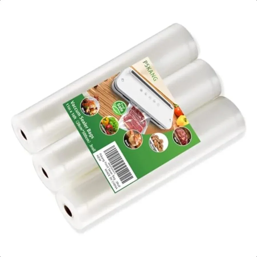 

Vacuum Sealer Bags Rolls 11 x 16' 3 Rolls BPA Free Vacuum Seal Bags for Food Heavy Duty Puncture Prevention Bags Rolls for Cust