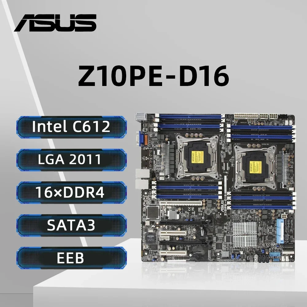 ASUS Z10PE-D16 اللوحة الأم دعم E5-2600 v4 E5-2699 v3 E5-2699 v4 E5-1600 v4 CPU 16 × DDR4 1024GB LGA 2011-3 Intel C612 M.2 EEB #1