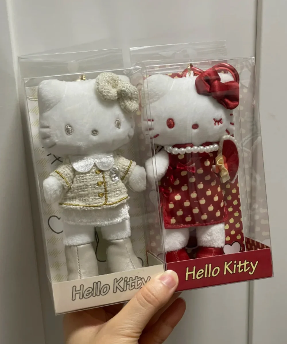 ハローキティの長い脚のぬいぐるみキーホルダー、アニメおもちゃ人形ペンダント、バッグ、バックパック、キーリングチャームアクセサリーギフト