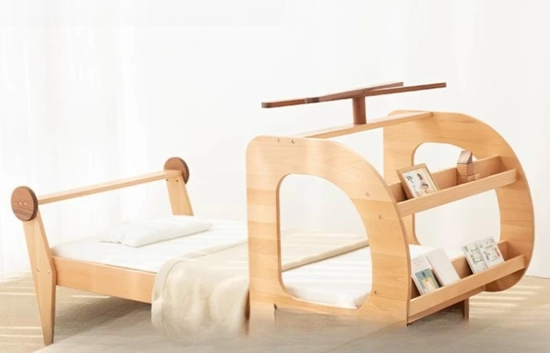 

Кровать из массива дерева для мальчика, для небольшой квартиры, односпальная, для подростка, для девочки, с местом для хранения вещей.