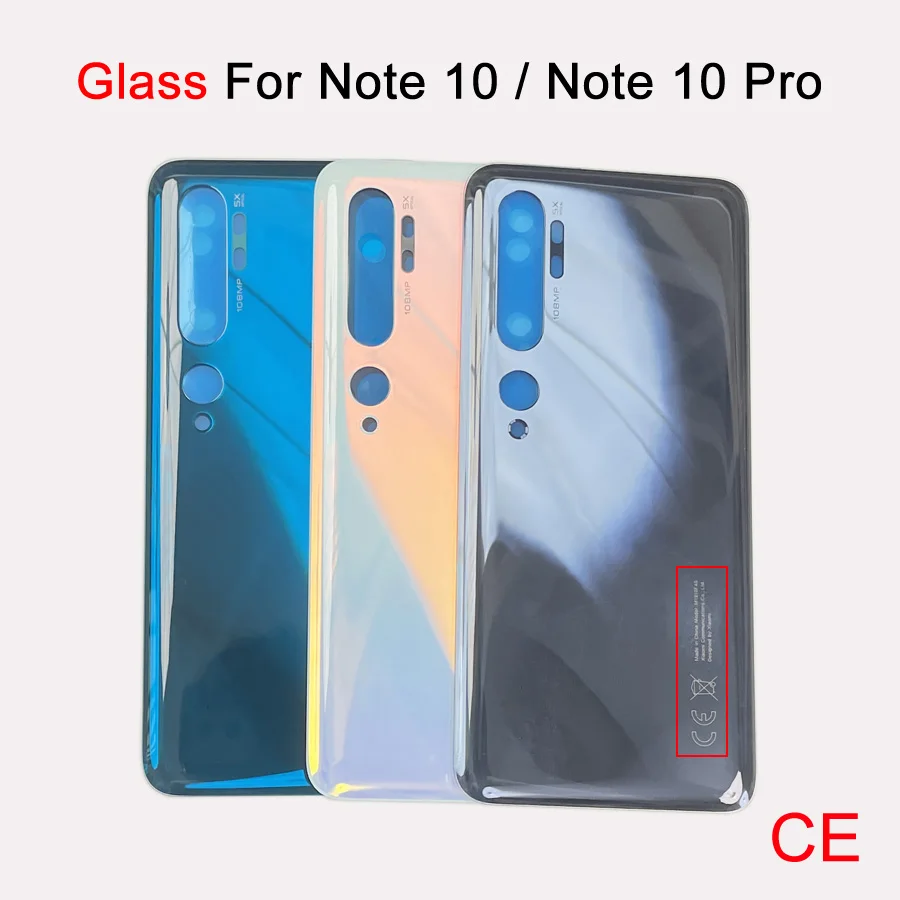 100% A+++ For Xiaomi Mi Note 10 pro M1910F4S Back Cover Lid Note 10 M1910F4G Rear Battery Glass Door Housing Case Parts