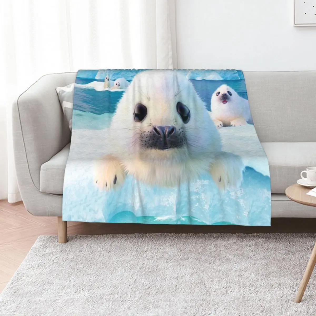 

Seal pup sea Throw Blanket For Decorative Sofa Travel wednesday Thin Blankets