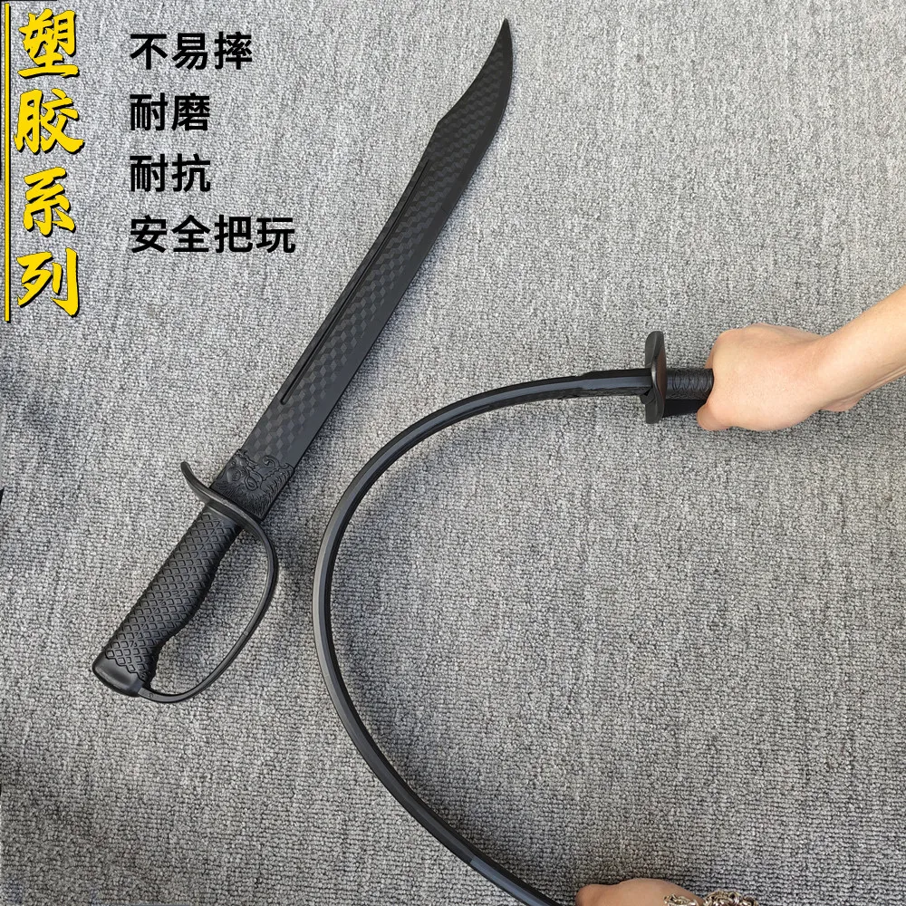 High‑Strength Rubber Training Prop, Nepalese & Tang Style Plastic Sword for Sparring, Cosplay Performance Toy