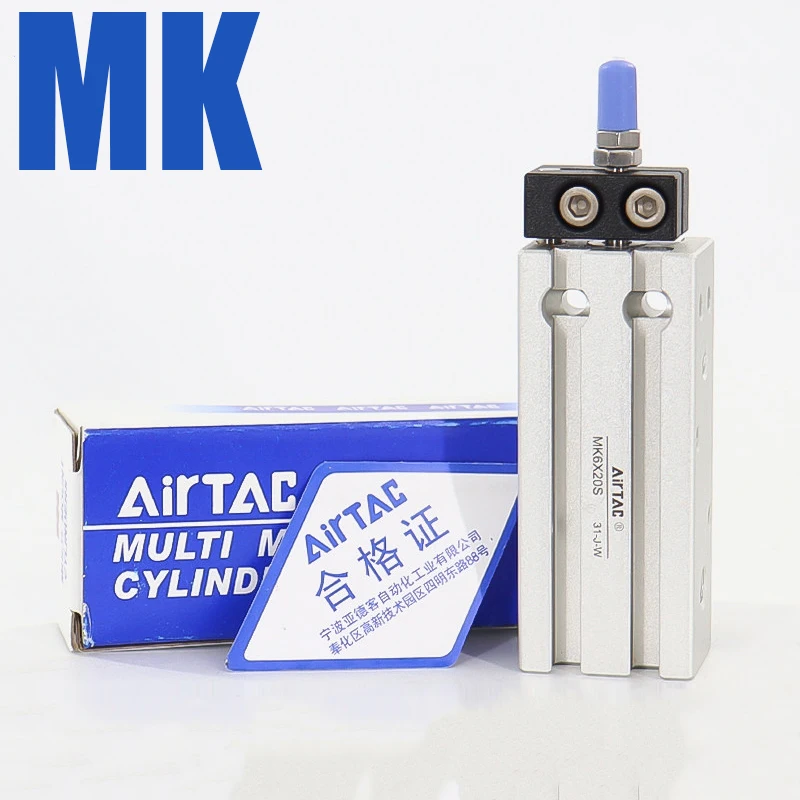 AirTAC MK Multi-Position Air Pneumatic Cylinder Double Acting Non-Rotating Piston Rod MK10x10 MK16x20 Industrial Automation