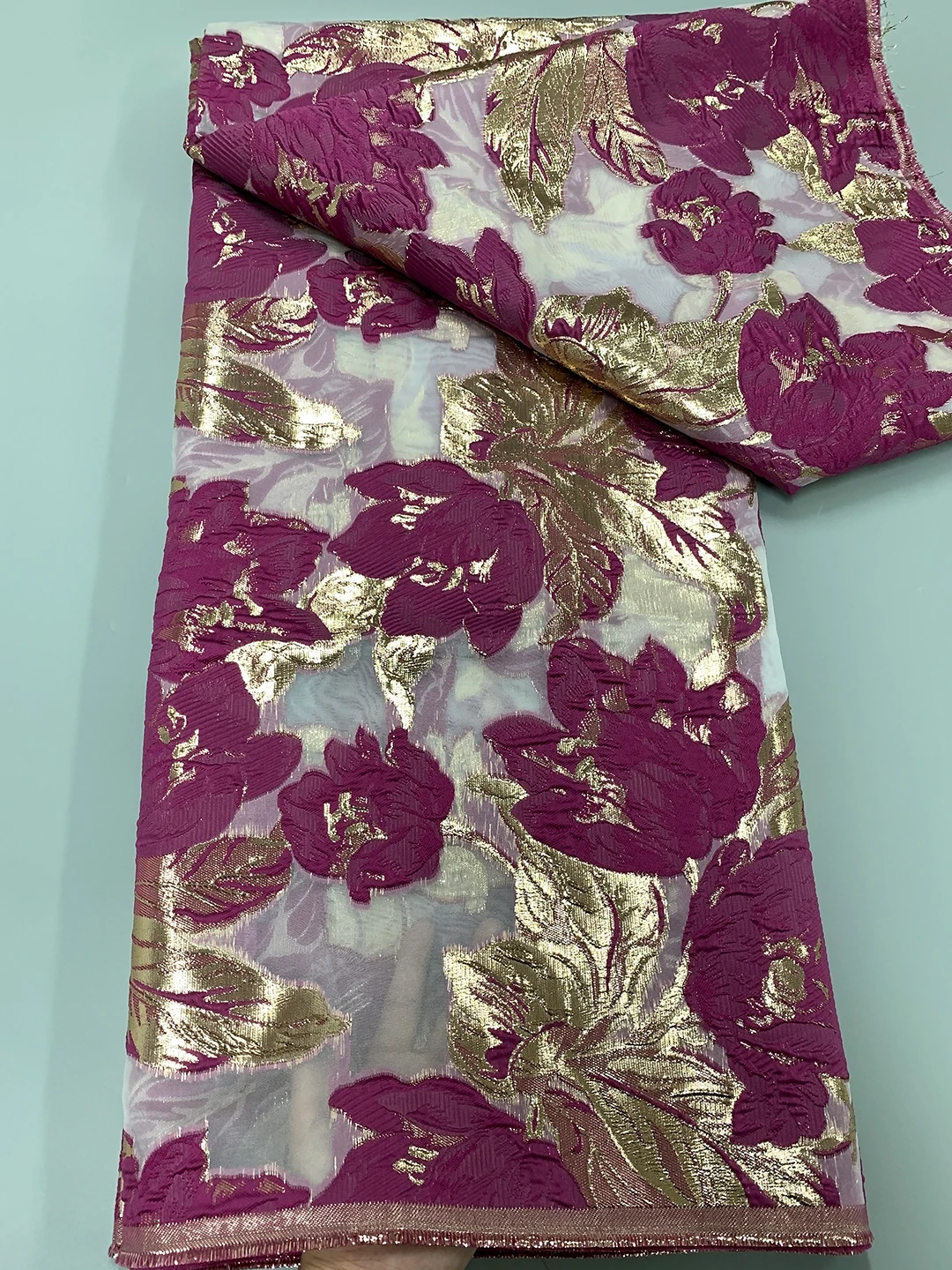 

African Brocade Tulle Organza Lace Fabric 2023 High Quality Nigerian Brocade Jacquard Lace Fabric For Women Evening Dress Sewing