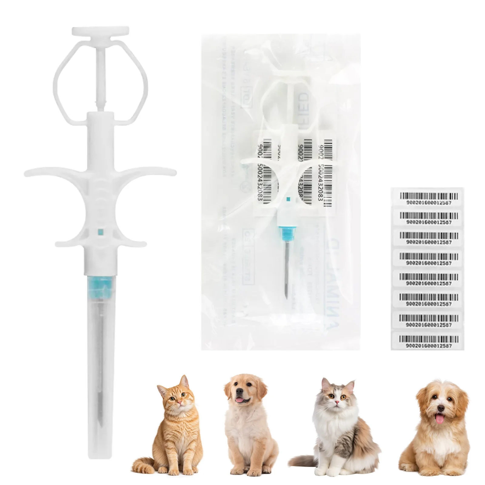 

1.4x8mm Universal Animal Microchips, 134.2kHz FDX-B ISO Implantable ID for Dog Cat Pet Tracking and Recovery