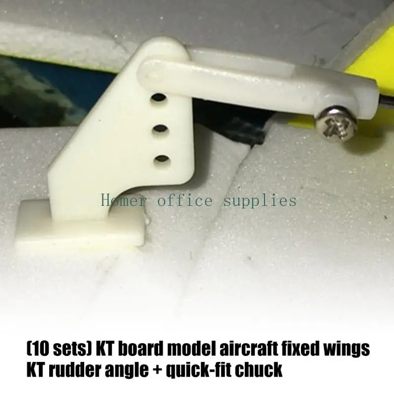 K43B Fixed-Wing Remotes Control Horn Hardware Kit, 10 Set Control Horn Quickly-Fit Clevis Parts with 4-Hole Nylon Horn for Model