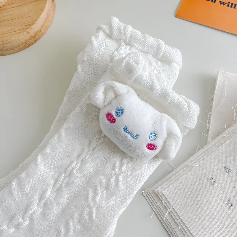 Sanrio Hello Kitty My Melody Kuromi Kawaii Cartoon Couple Cotton Socks Cute Japanese JK Medium Stockings