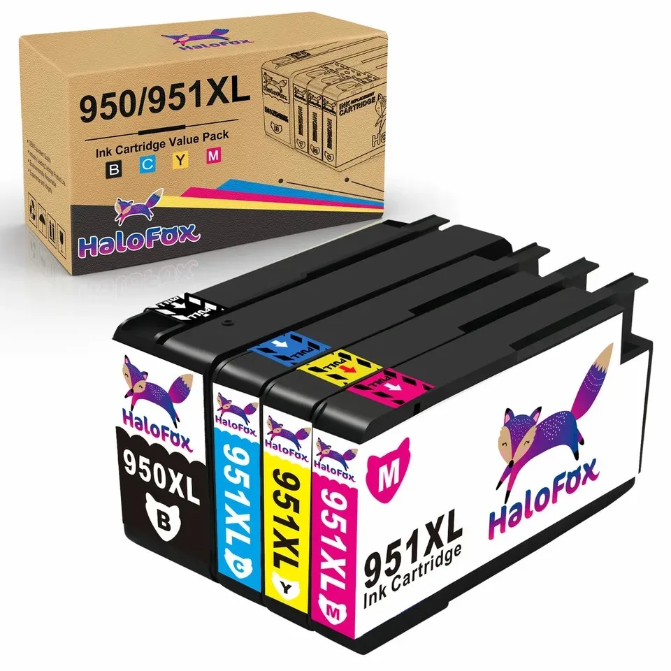 4Pack 950 XL 951 XL Ink Cartridge for HP Officejet Pro 8600 8620 8625 8630 +Chip