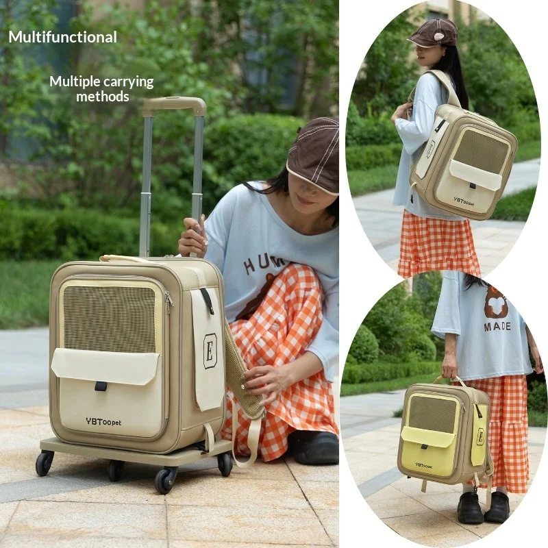 New tie rod pet backpack portable cat shoulder lightweight foldable schoolbag travel cat bag