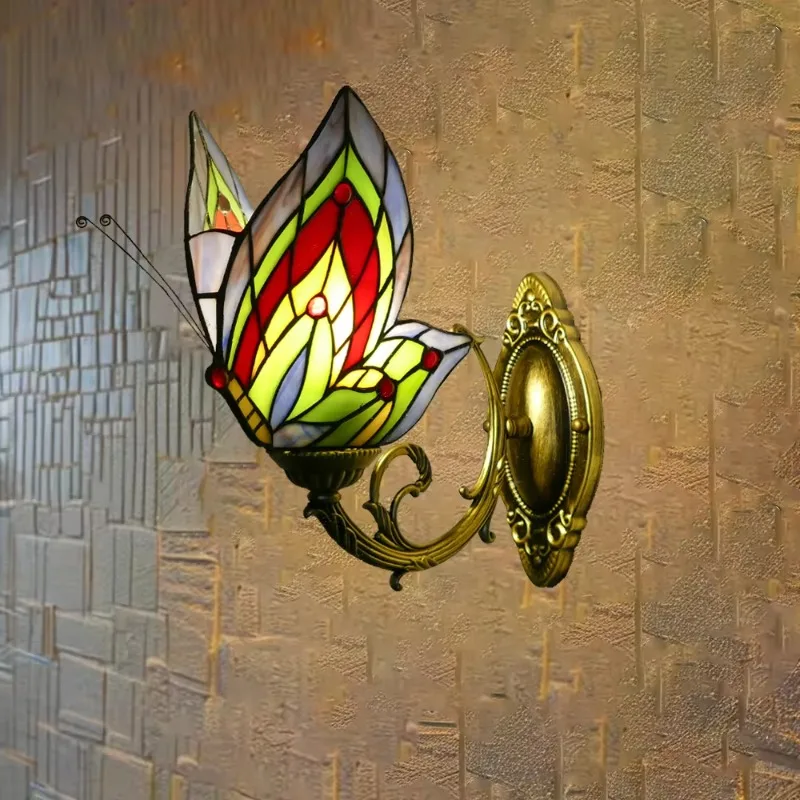 

Modern style, wall lamp handmade stained glass, wall lamp butterfly design, wall lamp downlight