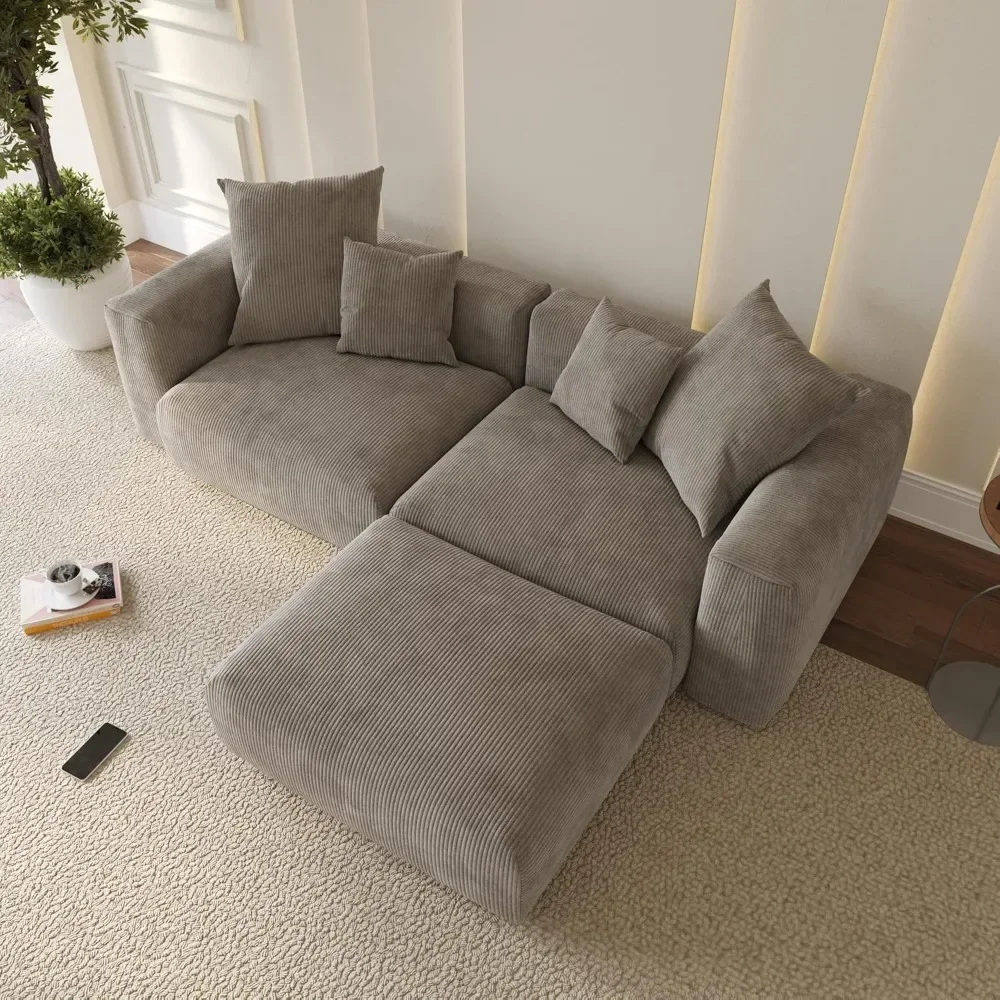 

Modular Sectional Sofa Couch,102inch Oversized Love with 4 Pillows,Cushion Covers Removable & Replaceable L Shape Sofa