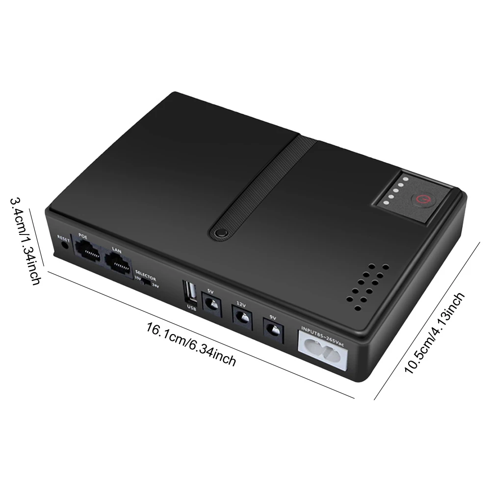 미니 휴대용 UPS 배터리 백업, 5V 9V 12V 전원 공급 장치, 와이파이 카메라 라우터 스피커용 UPS 백업 배터리, DC1018L