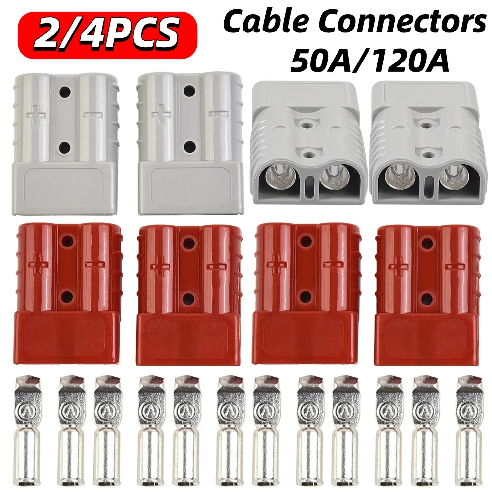 2/4 Stuks Voor Anderson Plug Connector 50A Caravan Trailer Solar Truck Voor Anderson Heftruck Batterij Connectors adapter Power Tool