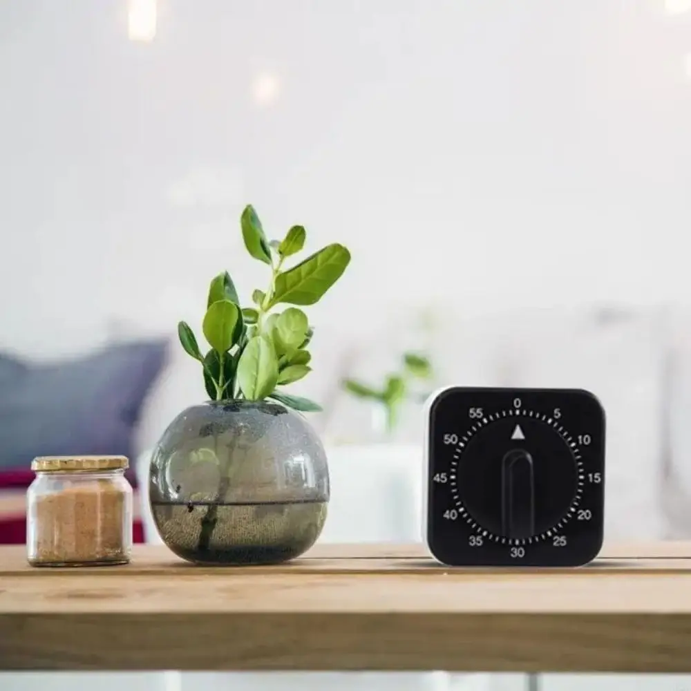 Creative Plastic Mechanical Kitchen Timer Loud Alarm Mechanical Timer Visual Countdown Timer 60 Minutes Stopwatch Kitchen