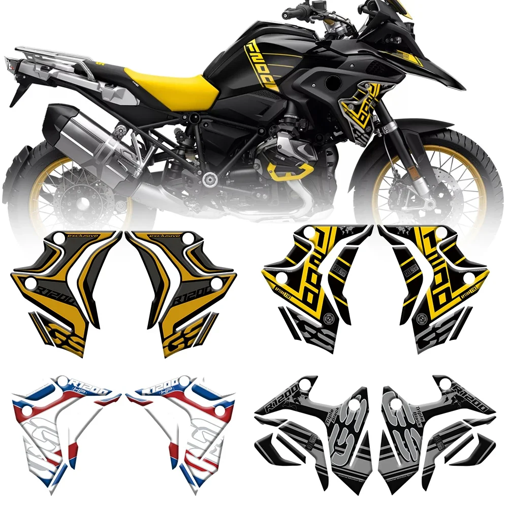 

Motorcycle Radiator Guard 3D Gel Paint Protector Sticker Decal For BMW R1250GS 40 Years GS Option 719 Triple Black 2019-2023