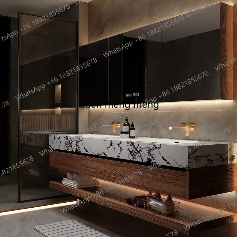 

Narrow Storage Bathroom Cabinet Organizer Mirror Shelves Vanity Cupboard Modern Wooden Luxury