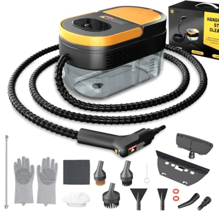 

Portable Steam Cleaner with 3-Level Adjustable Handle for Home Use 15-Second Rapid Heat-Up 1.69 Quarts Large Capacity Tank Idea