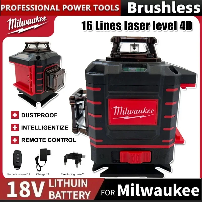 

Milwaukee Degree Vertical Cross Laser Level, 360 Green Beam, Horizontal And Vertical Rechargeable Battery, Tools