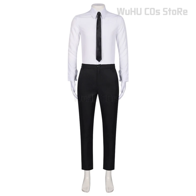 ชุดเครื่องแบบยามสัตว์เลี้ยงทำจากแส้วิกผมสั้นสีม่วงสำหรับผู้ชาย Aki Myojin ชุดคอสเพลย์ผู้หญิงคำกล่าว