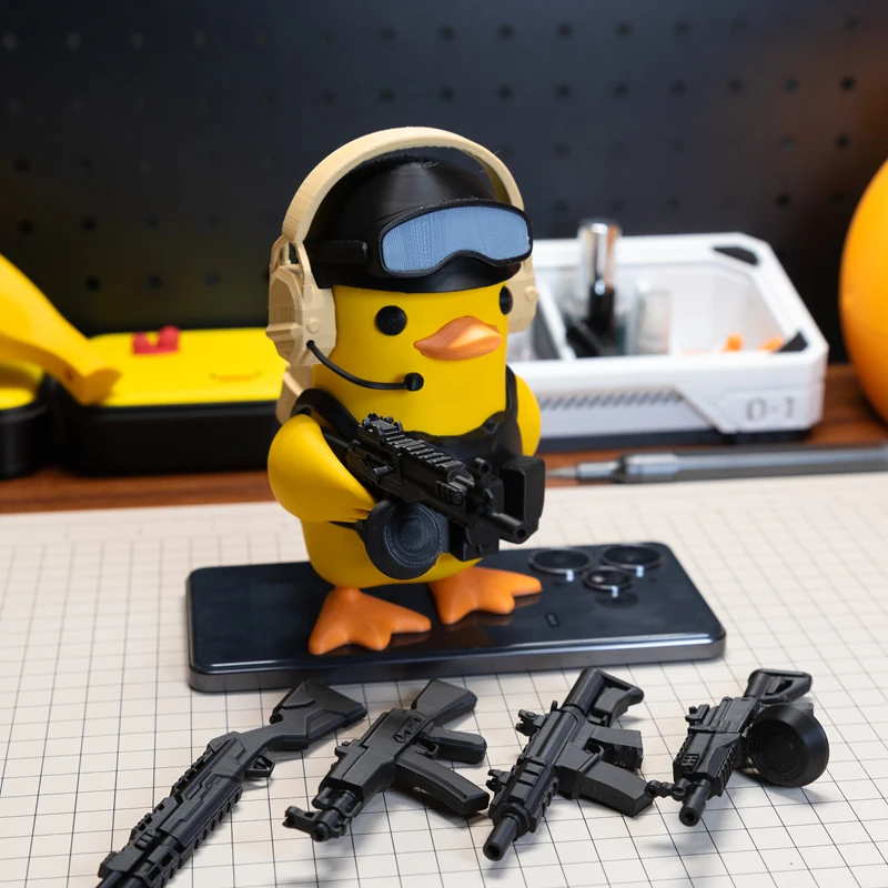 New Cute Duck Ornaments For Escape From Duckov Working Duck Model Ornament With 4 Weapons Puppy Home Decotation Friends Gifts