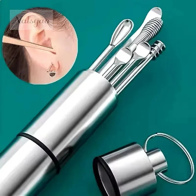 Ear Cleaner Set Earpick Ear Wax Remover Ear Spoon Curette Ear Cleaning Spiral Easy Earwax Removal Kit Gadget