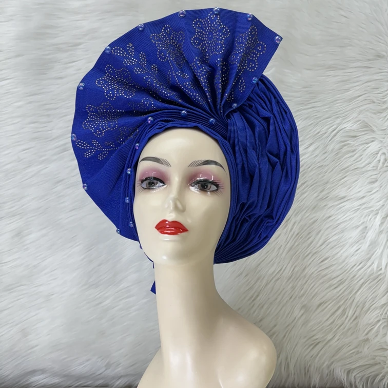 Wedding Nigerian Gele Headtie Already Made Gele Turban Cap African Auto Gele Aso Oke Headtie Nigerian Headtie Latest Multi Color