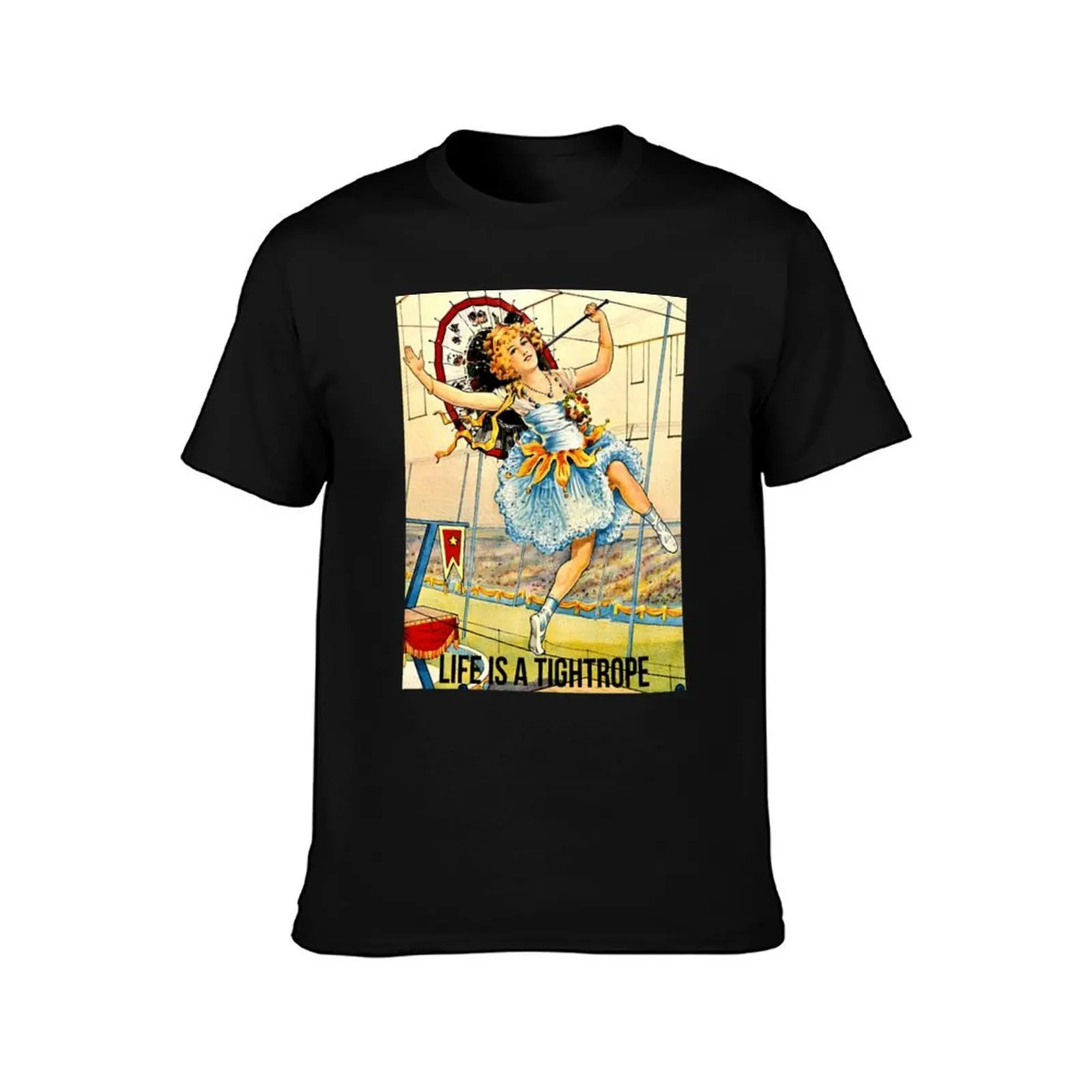 Life is a Tightrope ~ Highwire Venus ~ Tightrope Walker ~ 1920s Circus T-Shirt Stylish Print Short Sleeve Tee T-Shirt