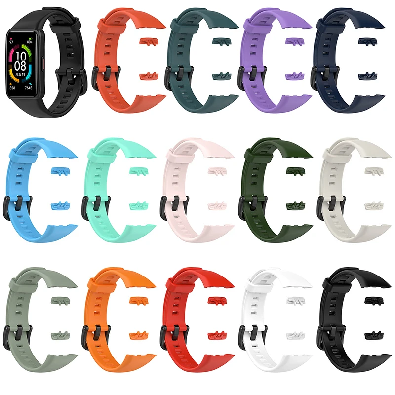 Silicone correa For Huawei Band 6 strap 6 Pro Strap With TPU Full Screen Protector Case Replacement bracelet Honor Band 6 Strap