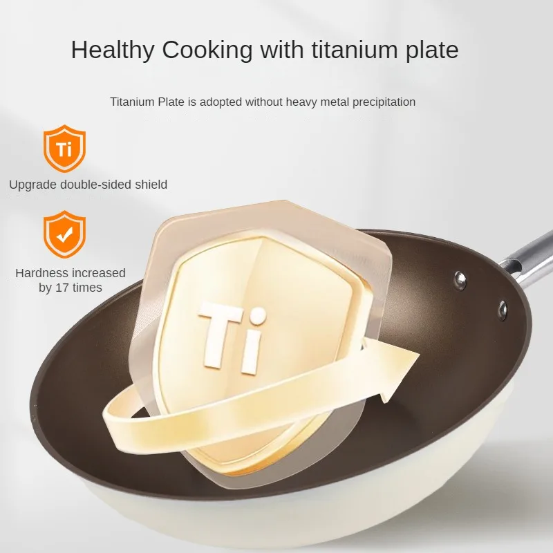 

Titanium Wok Pan Non Stick Pan Frying Pan Less Fume Cooking Pot Suitable for All Kinds of Stoves Pans Cast Iron Cookware