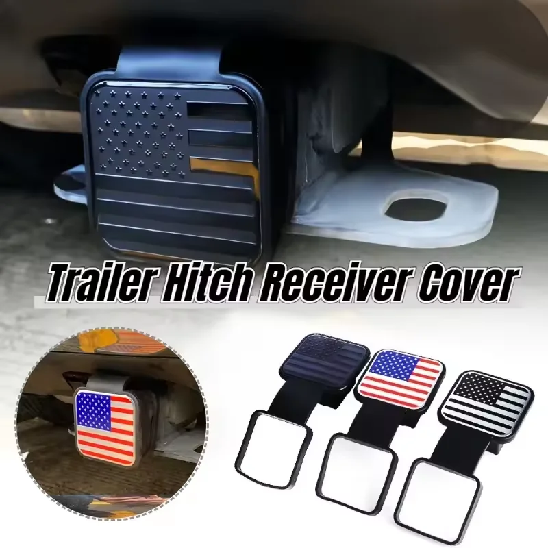 Trailer Hitch Receiver Cover Plug Waterproof Tube Cap Protector Dustproof Trailer Hitch Cover 2 Inch Receiver Auto Square Plug