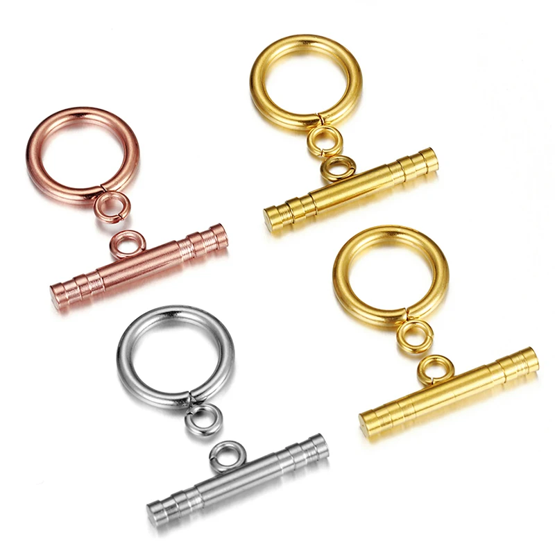 4sets/lot Stainless Steel Toggle Clasps for Jewelry Making DIY Bracelet Necklace OT Clasp Connectors Buckle Findings Accessories