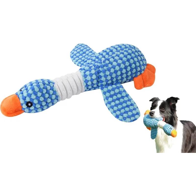 Großes, langlebiges Quietschspielzeug für Hunde, süße Gans, Plüsch, zum Kauen, Zahnen, Kauspielzeug für Hunde, großes quietschendes Spielzeug zum Üben