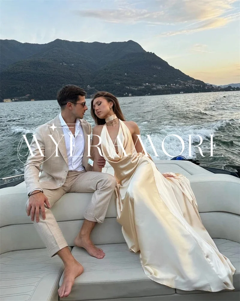 Modern Satin Halter… - image