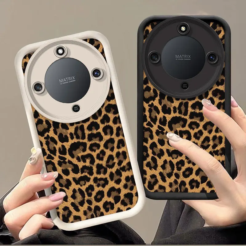Flexible Silicone Case For Honor X9d Protective Cover Shockrpoof Leopard Print Cover Funda