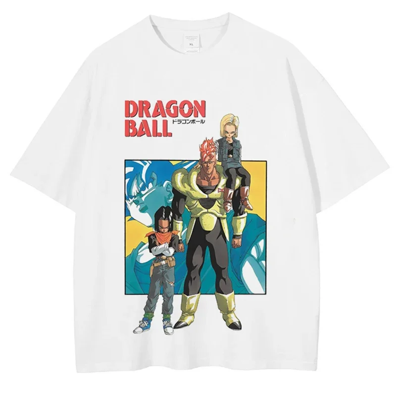 

Уличная футболка большого размера в стиле хип-хоп, японское аниме, футболка с рисунком Dragon Ball, мужская хлопковая футболка, летние топы в стиле Харадзюку, футболки