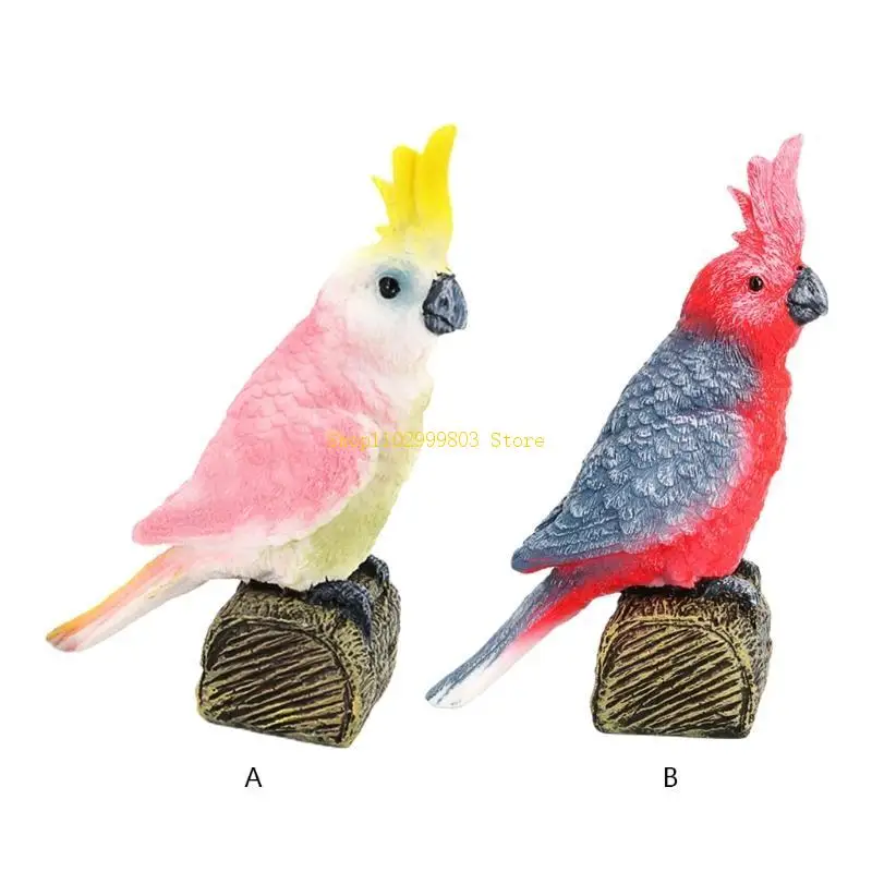 テーブル アクセサリー ミニチュア カカトゥア フィギュア スケール モデル オウム リアルな S J0MF 付き