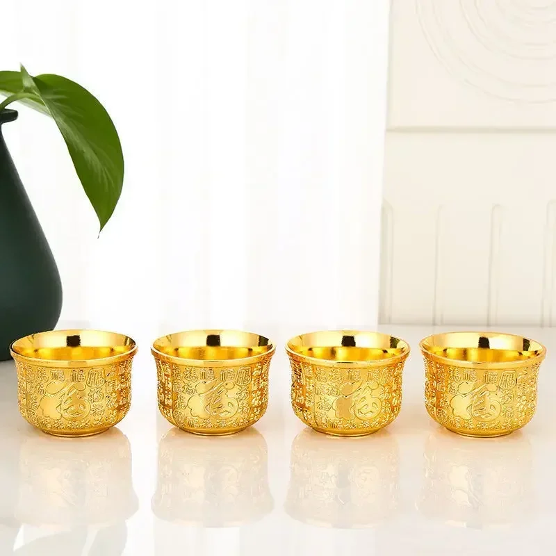 High-grade Golden Baifu Tea Set Household Full  of  Table Kung Fu  Cup Pot Small