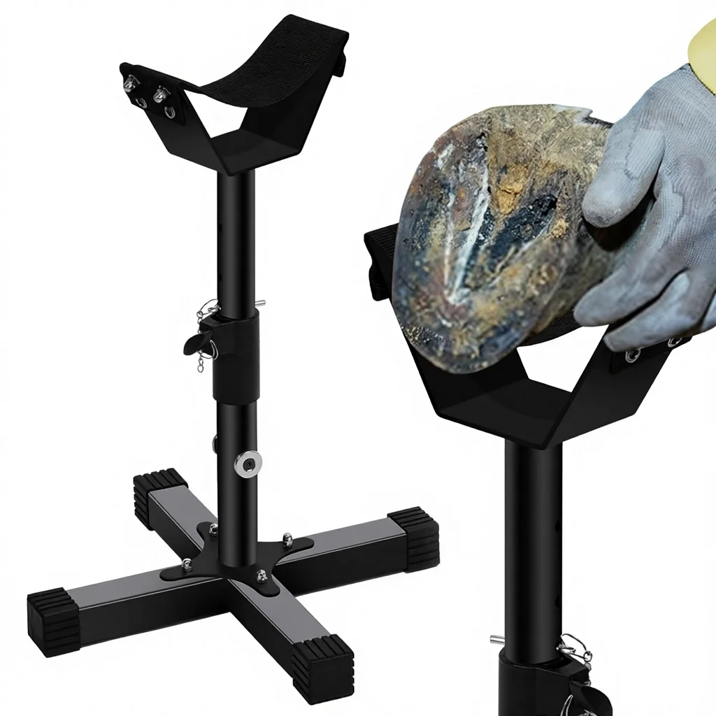 

New Adjustable Farrier Hoof Stand for Horses Metal Strong Load Horse Trimming Shoeing Tools