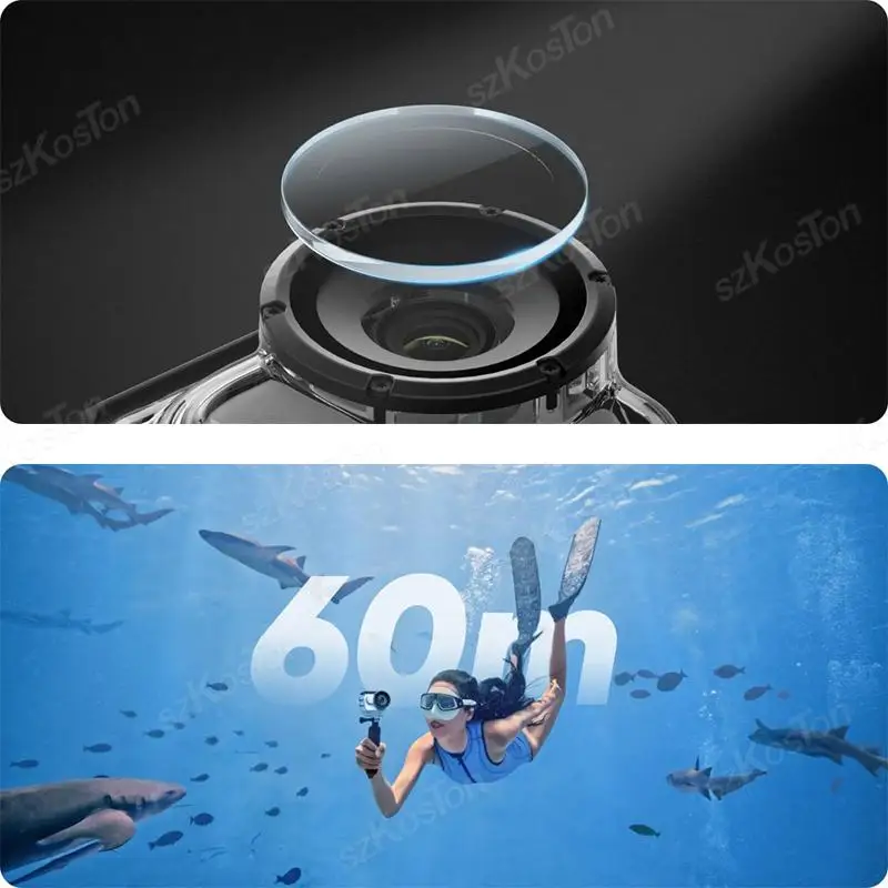 Custodia Impermeabile 60m Per Insta360 GO 3S/GO 3 - Protezione Subacquea In ABS+PC Con Vetro Temperato, Per Immersioni E Sport Acquatici
