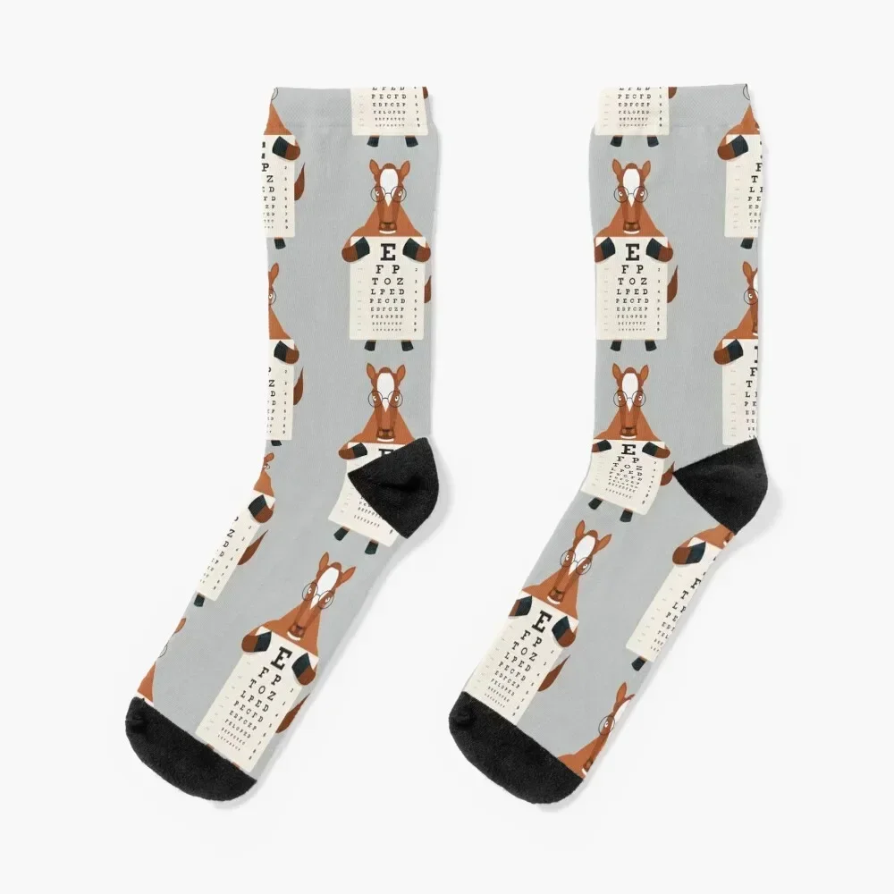 

HORSE EYE CHART Socks floral New year's Socks Women's Men's