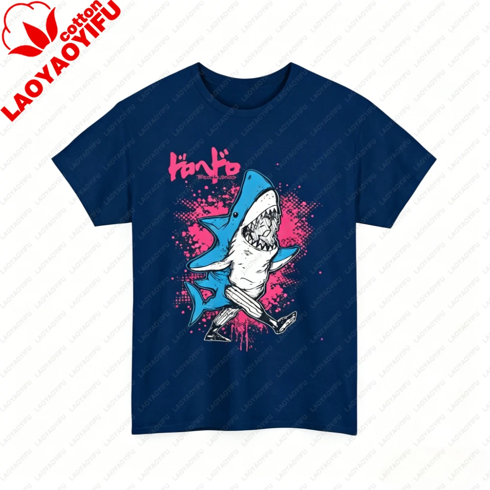 Ebisu Dorohedoro Shirt Caiman Manga En Anime T-Shirt Vintage Art Graffiti-Stil Pink Blau Farbspritzer T-Shirt Mode Herren Damen Oberteile – Detail 6
