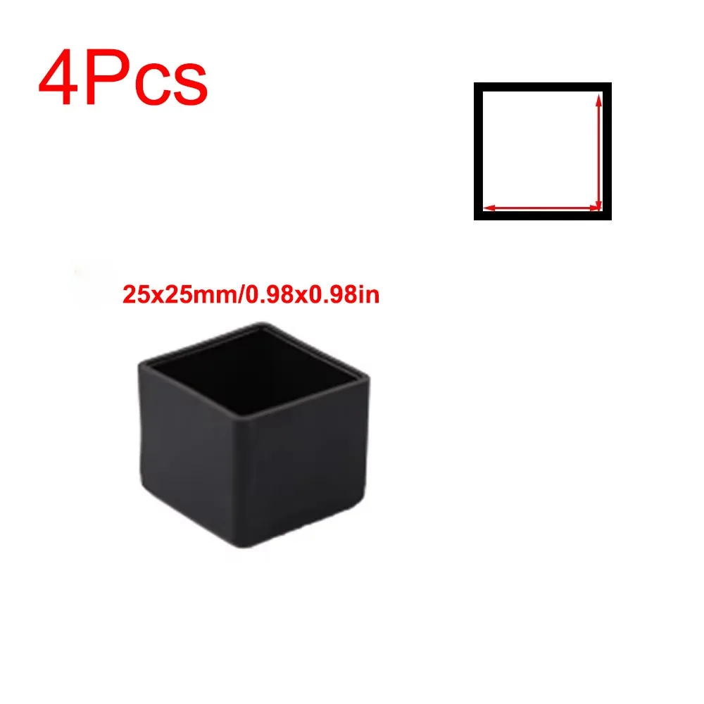 Foot Socks Square Chair Leg Caps Round Black Furniture Leveling Feet Non-slip Floor Protector Pads Furniture Protection
