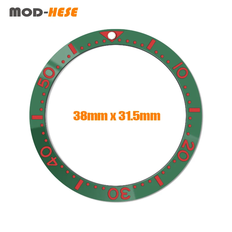 38mm Flat Ceramic Bezel Insert Fit For Seiko 5 SKX007 SKX009 SRPD Watch Case NH35 NH36 Watch Case Bezel Insert Ring